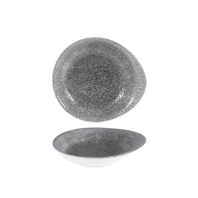 Coppa Ovale Raku Nero Cm.16x14,5 - Confezione da 12 Pz.