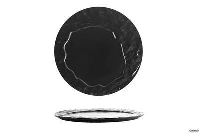 Piano Gourmet Tondo Ø Cm.28,2 Rock Nero - Confezione da 3 Pz.