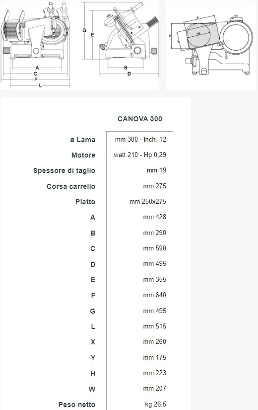 AFFETTATRICE CANOVA 300 WEB CE 230 MN