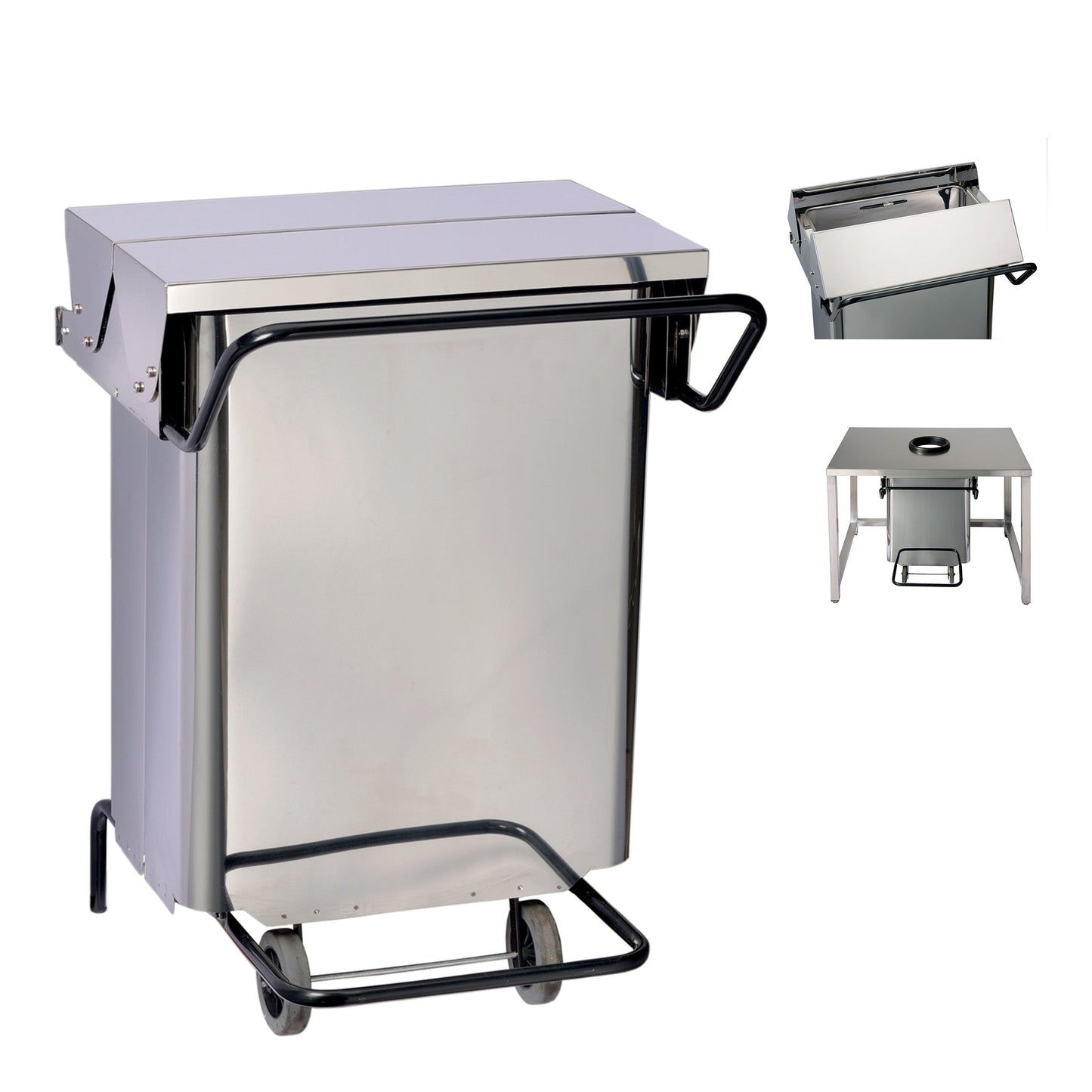 Bidone Com.Inox Lt70 C/R Ap.Centr.790680