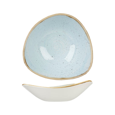 Coppa Trinagolare Stonecast Azzurro Puntinato Ø Cm.23,5 - Confezione da 12 Pz.