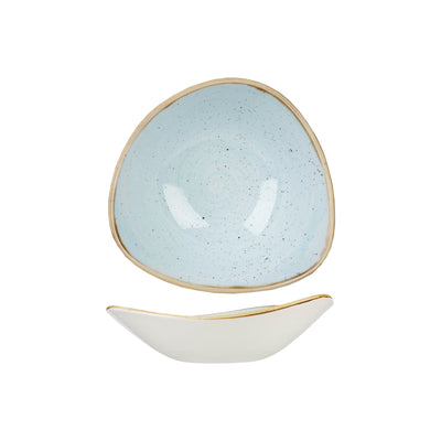 Coppa Trinagolare Stonecast Azzurro Puntinato Ø Cm.18,5 - Confezione da 12 Pz.