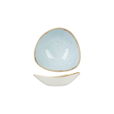 Coppa Trinagolare Stonecast Azzurro Puntinato Ø Cm.15,3 - Confezione da 12 Pz.