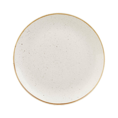 Piatto Piano Stonecast Bianco Puntinato Ø Cm.28,8 - Confezione da 12 Pz.