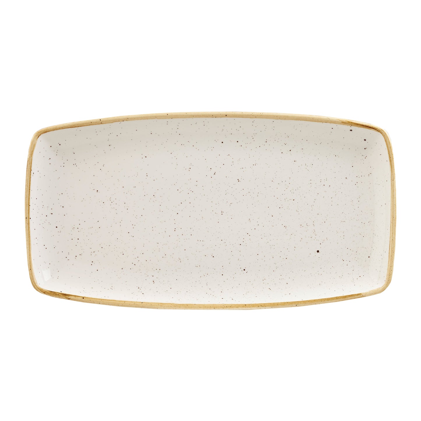 Vassoio Rettangolare Stonecast Bianco Puntinato Cm.35x18,5 - Confezione da 6 Pz.