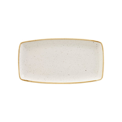 Vassoio Rettangolare Stonecast Bianco Puntinato Cm.29,5x15 - Confezione da 6 Pz.