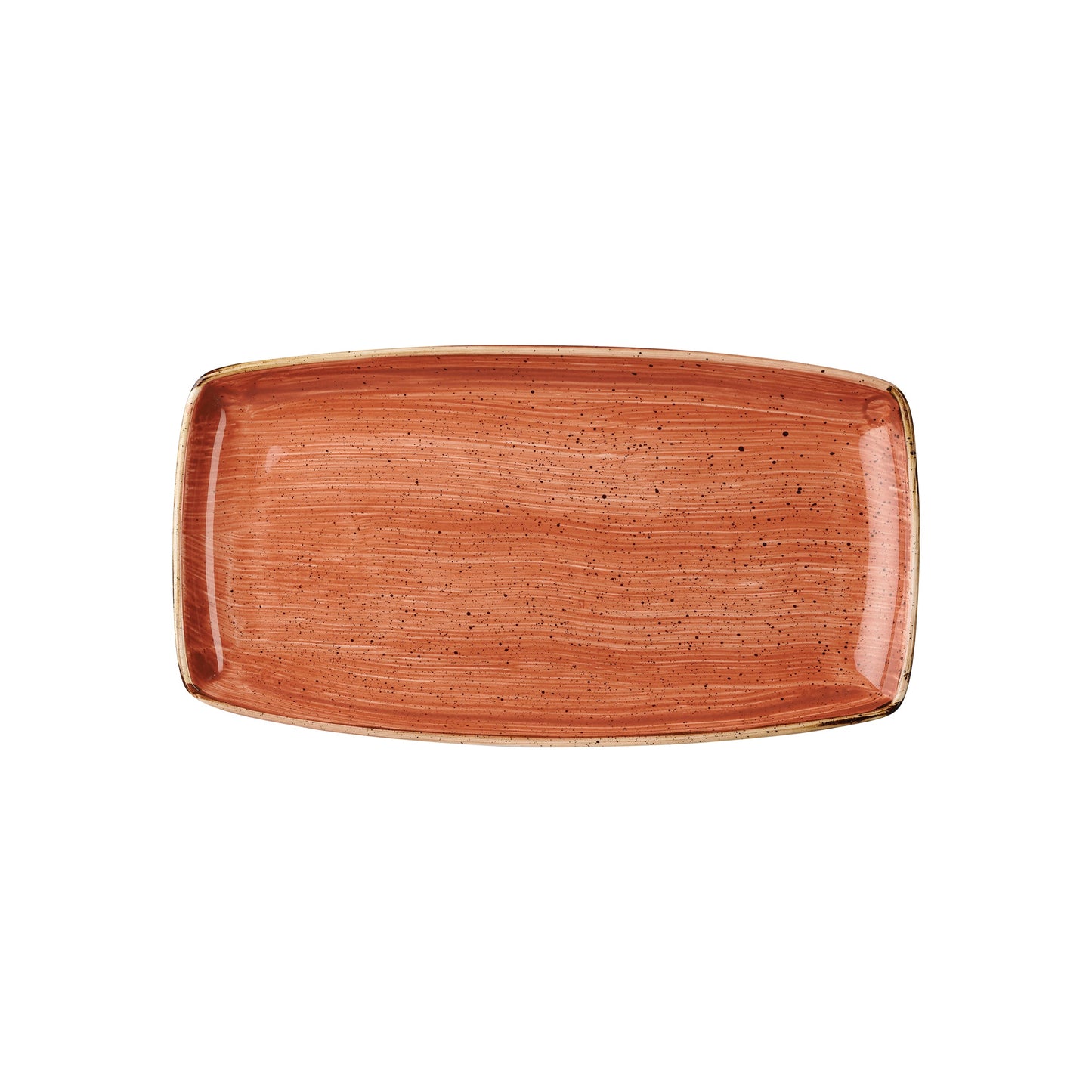 Vassoio Rettangolare Stonecast Arancio Mattone Puntinato Cm.29,5x15 - Confezione da 12 Pz.