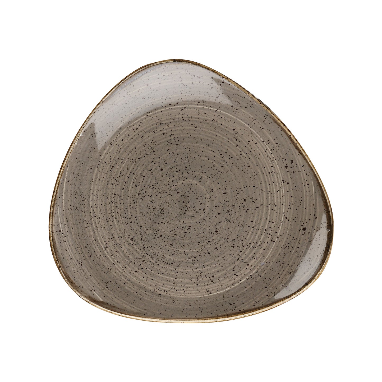 Piatto Triangolare Stonecast Grigio Puntinato Cm.31,1 - Confezione da 6 Pz.