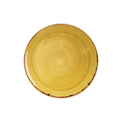 Piatto Frutta Stonecast Aqueous Giallo Senape Puntinato Ø Cm.21,7 - Confezione da 12 Pz.