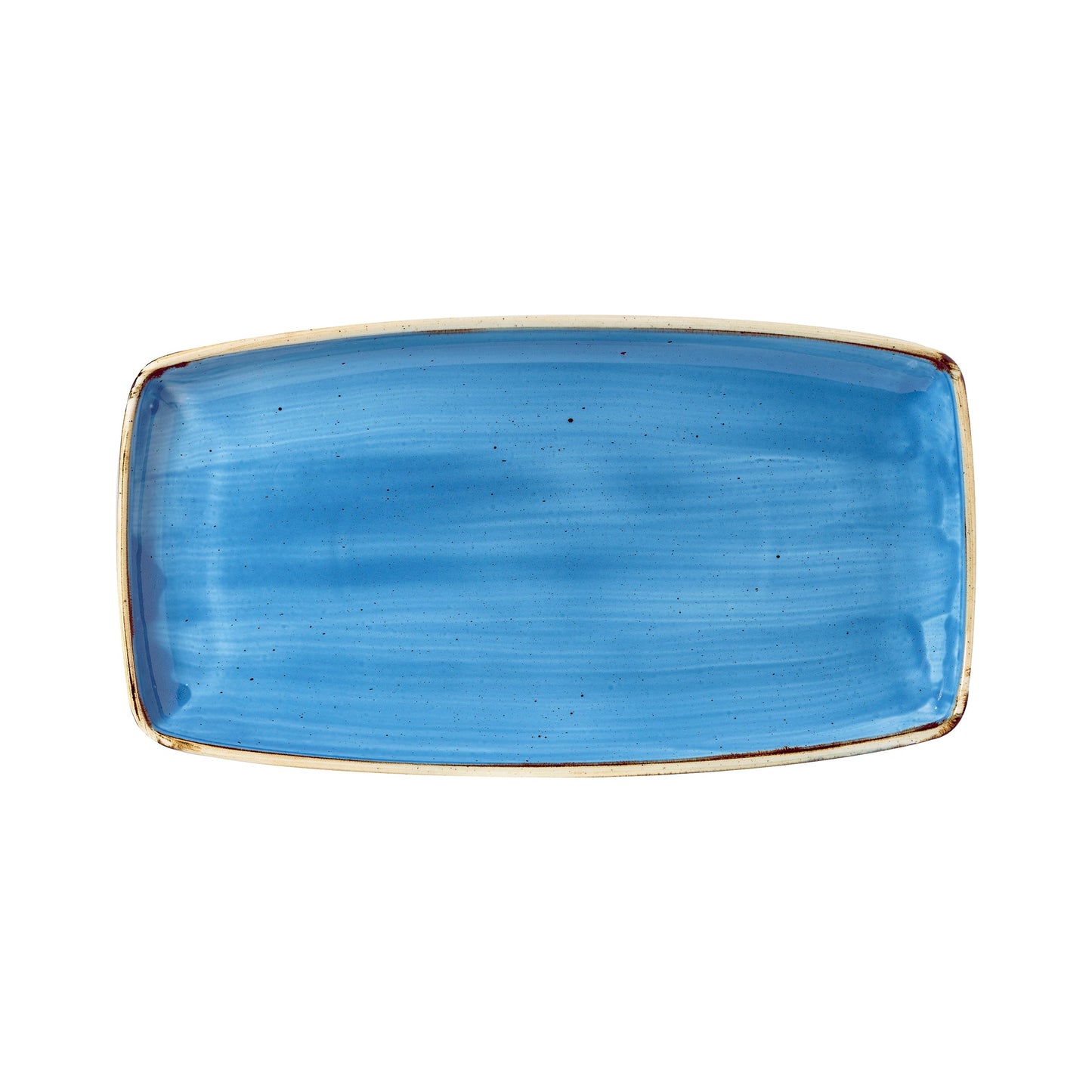 Vassoio Rettangolare Stonecast Blu Puntinato Cm.29,5x15 - Confezione da 12 Pz.