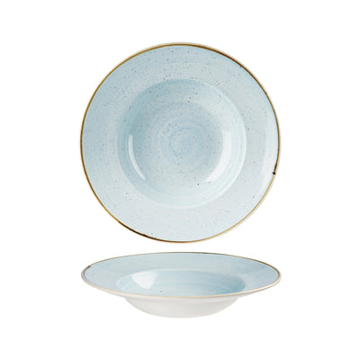 Piatto Pasta con Falda Stonecast Azzurro Puntinato Ø Cm.28 Interno Ø Cm.17,5 - Confezione da 12 Pz.