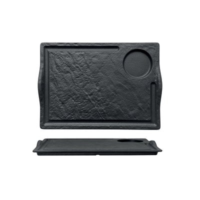 P.Bistecca Eff.Pietra 33X24 Nero C/F 09B