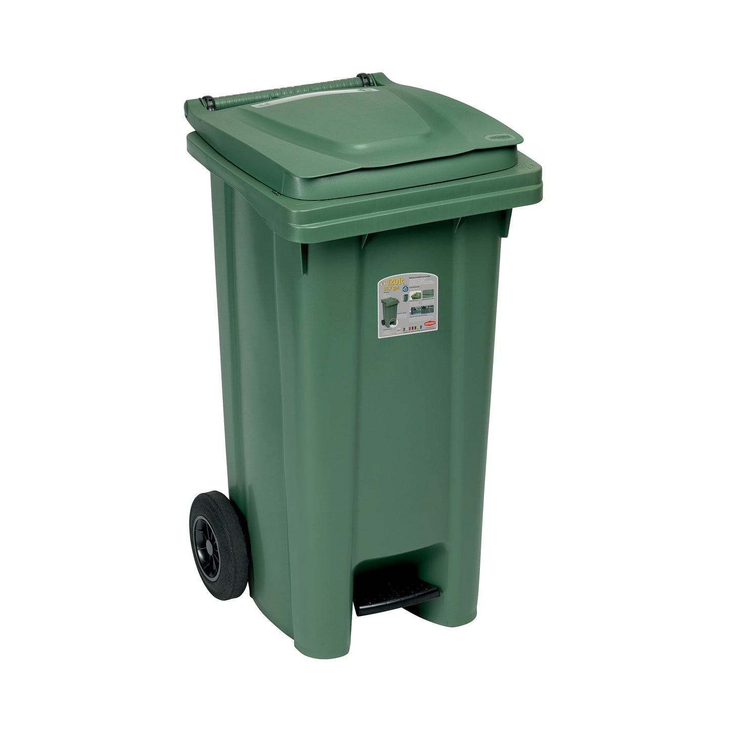 Bidone Carrellato C/P Lt.120 Verde