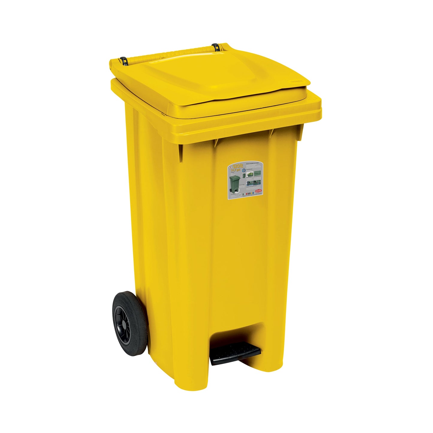 Bidone Carrellato C/P Lt.120 Giallo