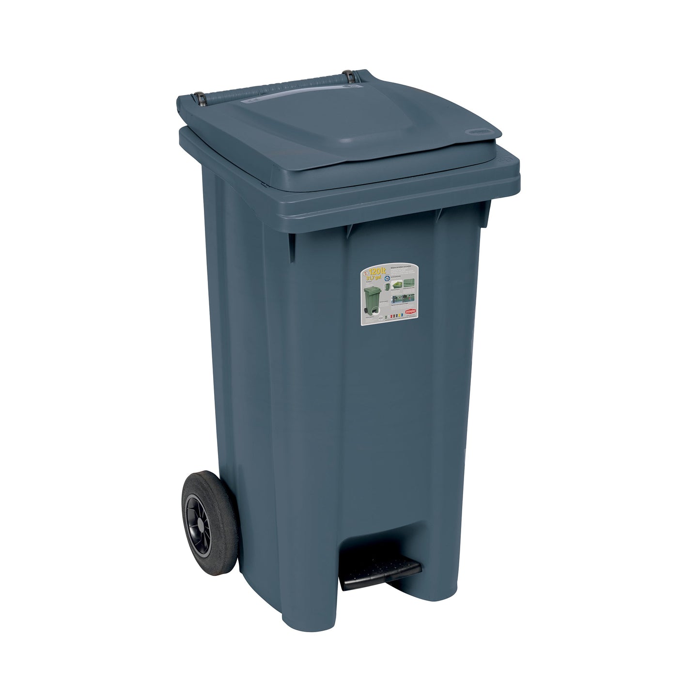 Bidone Carrellato C/P Lt.120 Grigio