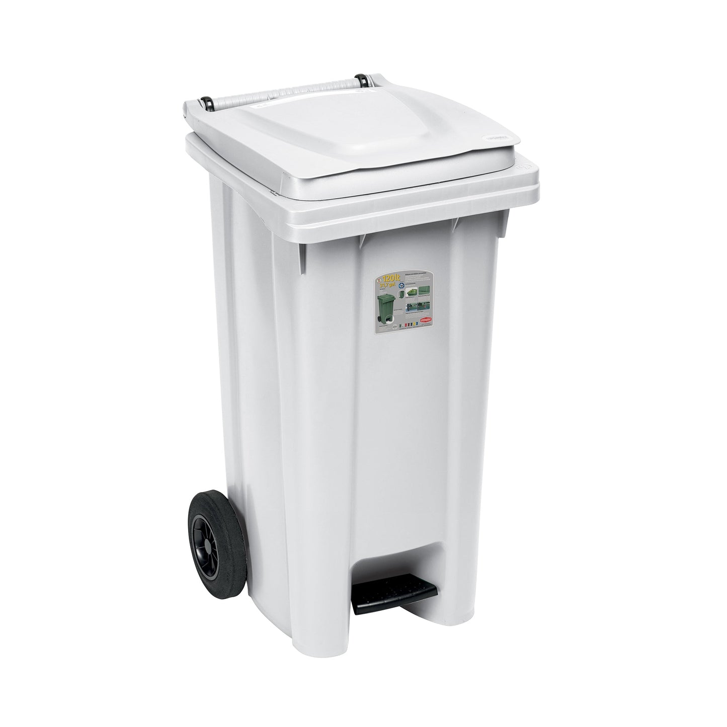 Bidone Carrellato C/P Lt.120 Bianco