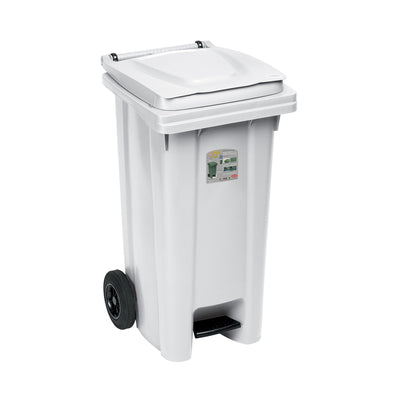 Bidone Carrellato C/P Lt.120 Bianco