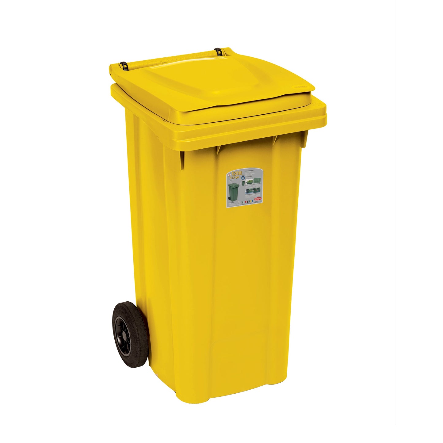 Bidone Carrellato Lt.120 Giallo