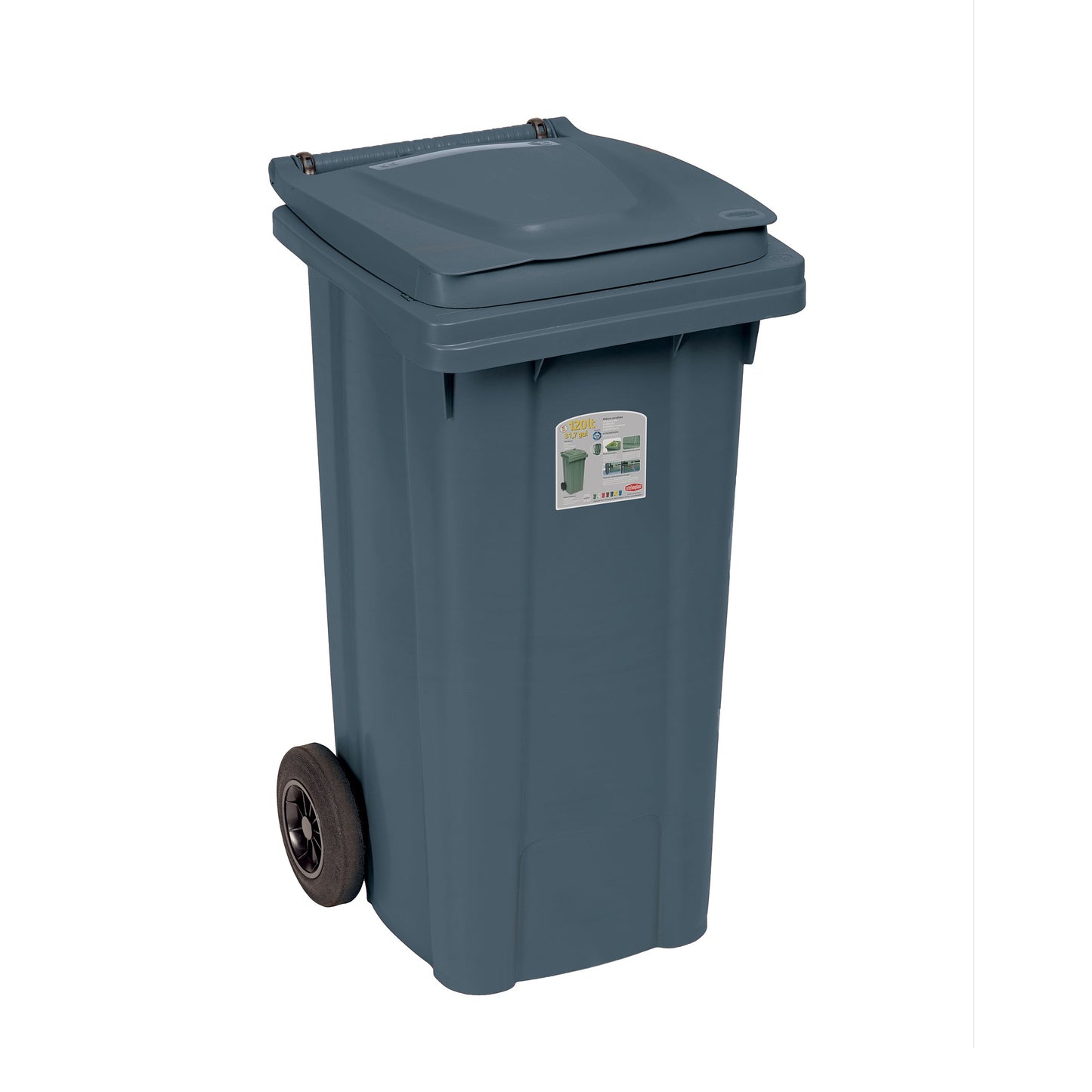 Bidone Carrellato Lt.120 Grigio