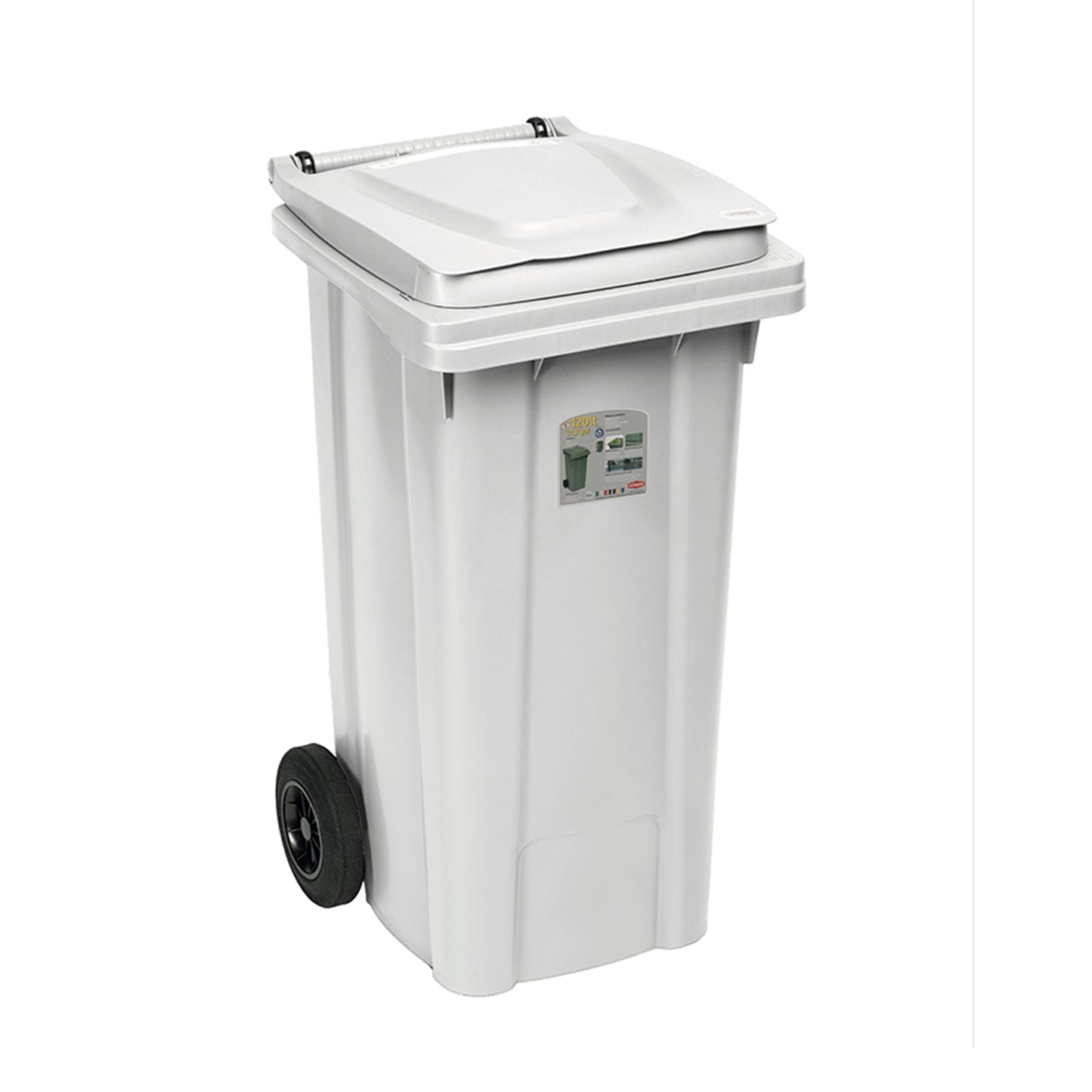 Bidone Carrellato Lt.120 Bianco