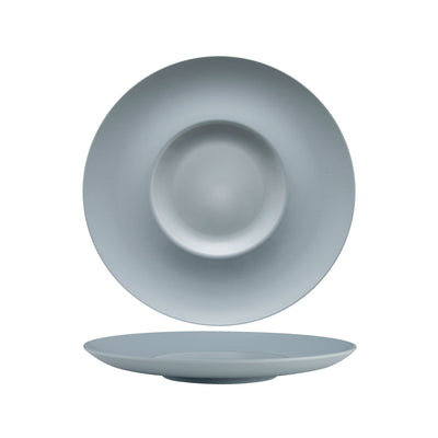 Piatto Piano Con Falda Shiny Grey Ø Cm.31 (inteno lucido falda opaca) - Confezione da 6 Pz.