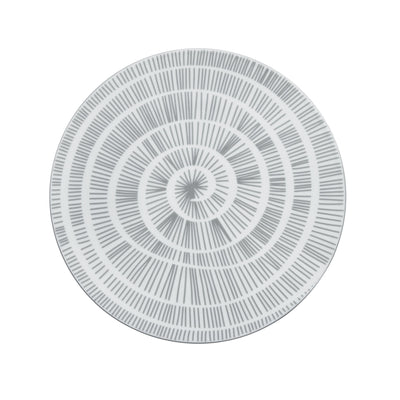 Piatto Piano Flat Decalco Grey Ø Cm.28 - Confezione da 6 Pz.