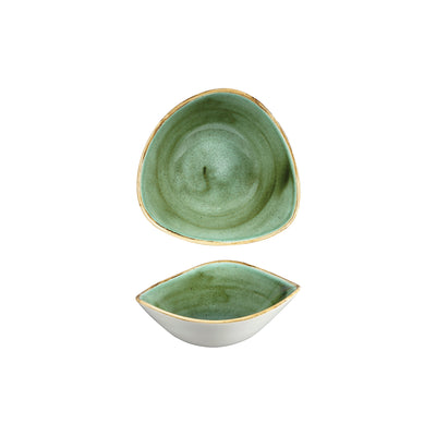 Piatto Fondo/Coppa Triangolare Coupe Stonecast Samphire Verde Ø Cm.15,3 - Confezione da 12 Pz.