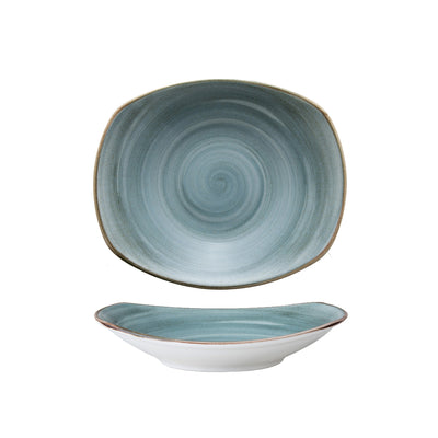 Piatto Fondo Rettangolare Artisan Azzurro Cm.28x24,5 - Confezione da 12 Pz.