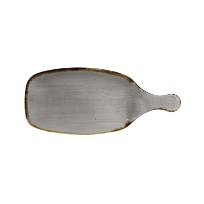 Vassoio Rettangolare con Manico Stonecast Grigio Puntinato Ø Cm.28,4x12,3 - Confezione da 6 Pz.