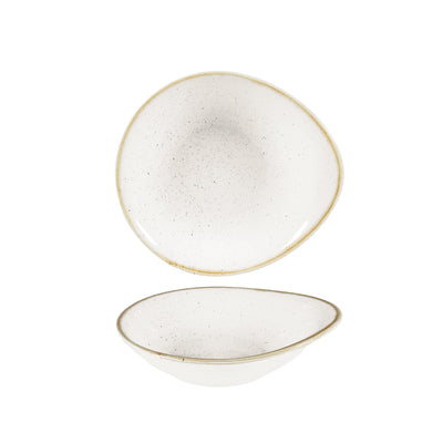 Coppa Ovale Stonecast Bianco Puntinato Cm.16x14,5- Confezione da 12 Pz.