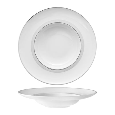 Piatto Pasta Domo Platinum C/Pennellata Ø Cm.25,2 Interno Ø Cm.15 - Confezione da 4 Pz.