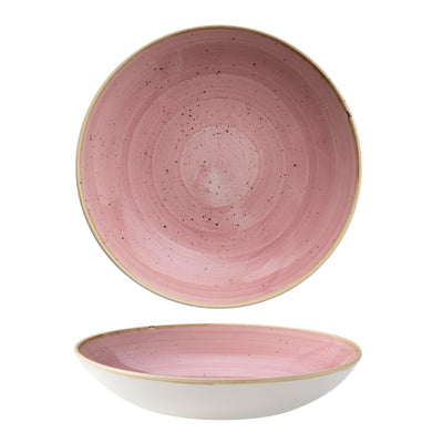 Piatto Fondo Coupe Stonecast Rosa Puntinato Ø Cm.24,8 - Confezione da 12 Pz.