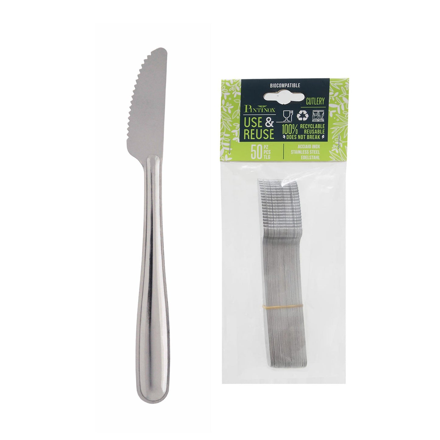 Conf.50 Pz Use&Reuse Coltello Tavola