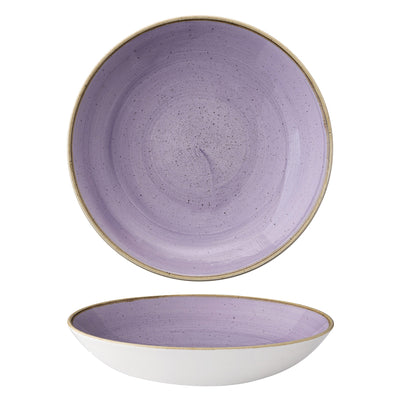 Piatto Fondo Stonecast Lavanda Puntinato Ø Cm.24,8 - Confezione da 12 Pz.