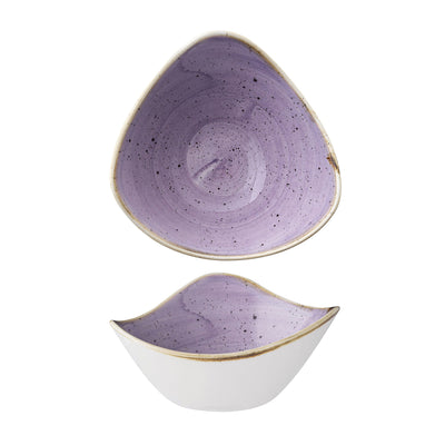 Piatto Fondo/Coppa Trinagolare Stonecast Lavanda Puntinato Ø Cm.15,3 - Confezione da 12 Pz.