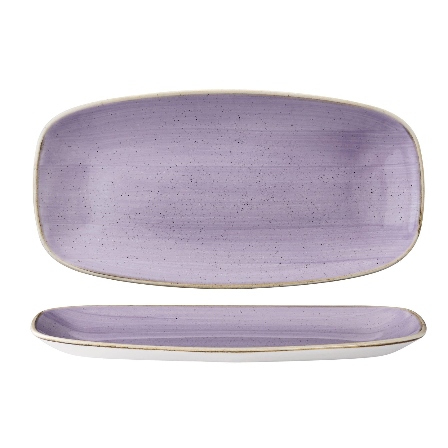 Vassoio Rettangolare Stonecast Lavanda Puntinato Cm.29,8x15,3 - Confezione da 12 Pz.