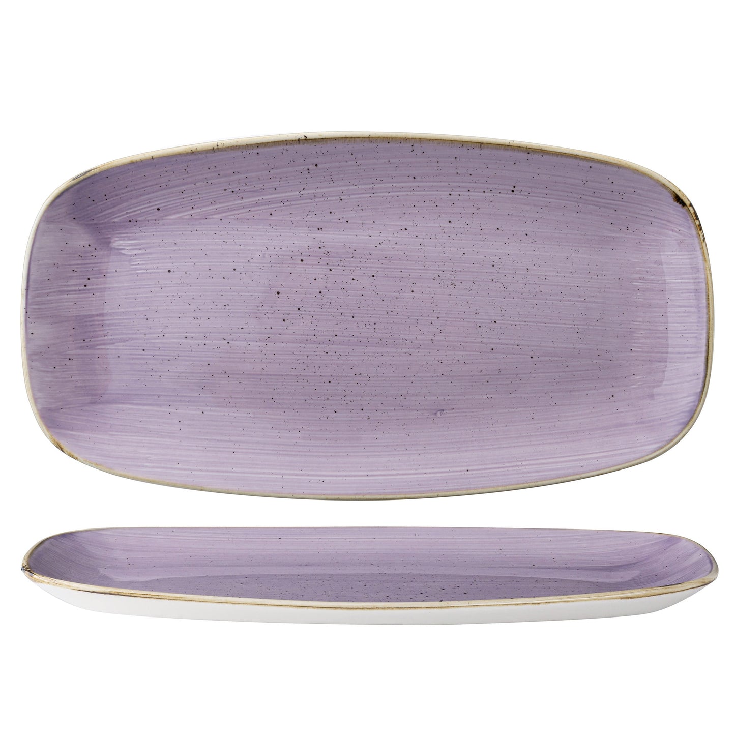 Vassoio Rettangolare Stonecast Lavanda Puntinato Cm.35,5x18,9 - Confezione da 6 Pz.