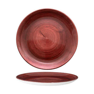 Piatto Frutta Stonecast Patina Rosso Ruggine Ø Cm.21,7 - Confezione da 12 Pz.