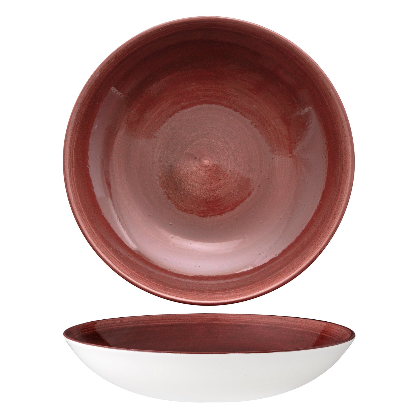 Piatto Fondo Stonecast Patina Rosso Ruggine Ø Cm.24,8 - Confezione da 12 Pz.