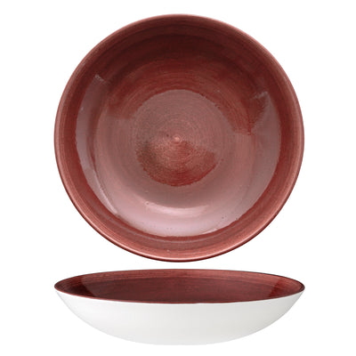 Piatto Fondo Stonecast Patina Rosso Ruggine Ø Cm.24,8 - Confezione da 12 Pz.