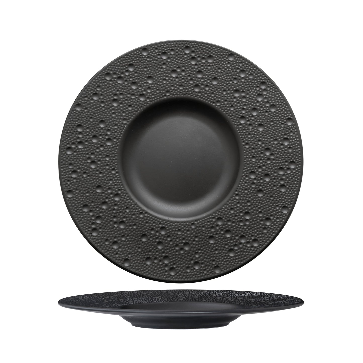 Piatto Piano Gourmet Moon Nero Ø Cm.29 - Confezione da 6 Pz.