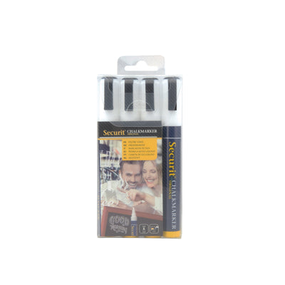 Conf.4 Pz Pennarelli a Gesso Liquido Bianco con Punta Media 2-6 mm