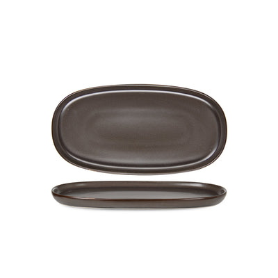 Vassoio Ovale Reactive Brown Cm.25X13 H.1,6 - Confezione da 6