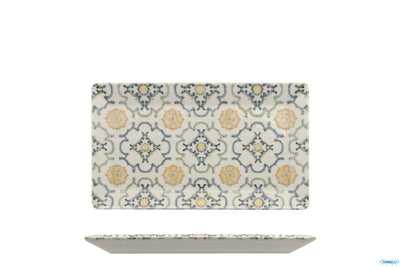 Agadir Kimi - Piatto Rettangolare Porcellana Decorato Cm 29X17,5