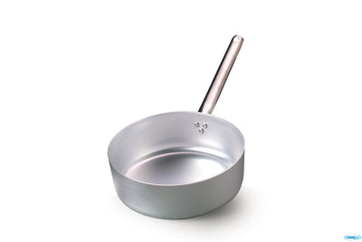 Casseruola Bassa 3 Mm Alluminio 1 Manico Tubolare Inox Cm.28 H 9,5 Lt 6,4 Lt 4,1 Senza Coperchio