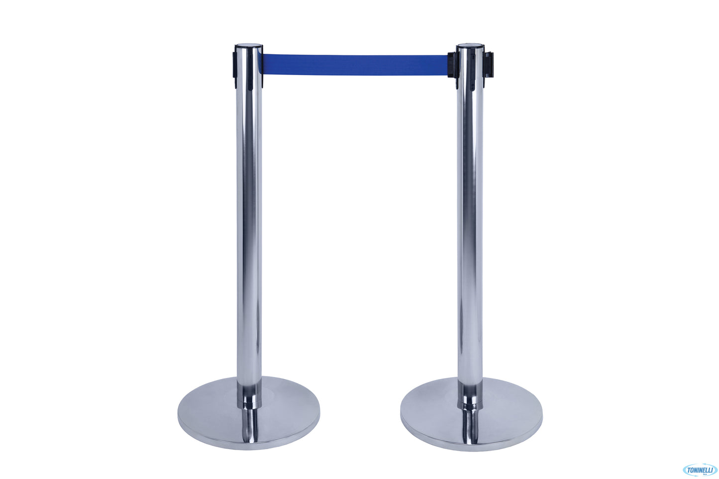 Alfa-Colonna Inox Cm.36Xh.95 Con Nastro Blu Retraibile 2Mt. 103350