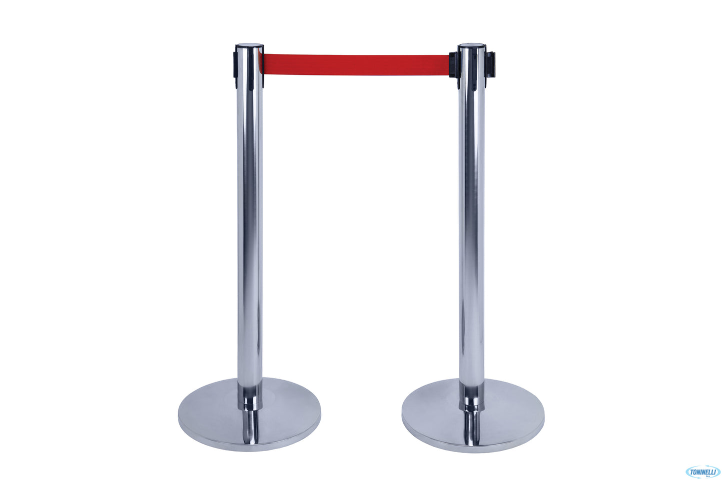 Alfa-Colonna Inox Cm.36Xh.95 Con Nastro Rosso Retraibile 2Mt. 103351