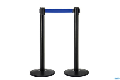 Alfa-Colonna Metallo Nero Cm.36Xh.95 Con Nastro Blu Retraibile 2Mt. 103340