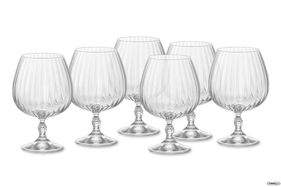 America '20S Confezione 6 Calici Cognac Cl 65 H Cm 16,5 Diametro 10,7 122147