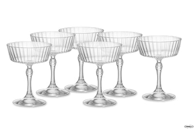 America '20S Confezione 6 Calici Fizz Cl.27,5 H.13,8 Diametro Cm 10,8 122150